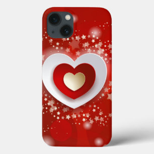 Harten op rode achtergrond Case-Mate iPhone case