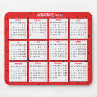 Harten op rode mousepad/ kalender muismat