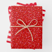 Harten op rood en wit inpakpapier vel (In situ)