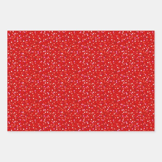 Harten op rood en wit inpakpapier vel (Voorkant)