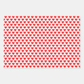 Harten op rood en wit inpakpapier vel (Voorkant 3)