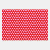 Harten op rood en wit inpakpapier vel (Voorkant)