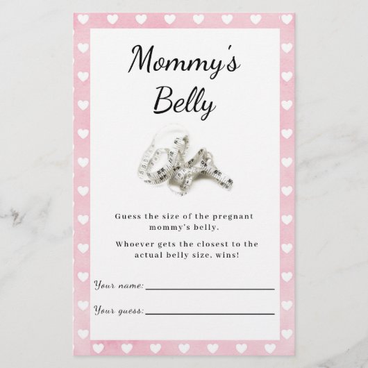 Harten op roze Baby shower Mama's Game Flyer (Voorkant)