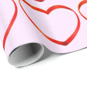 Harten op roze inpakpapier (Rol Hoek)