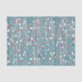 harten op rustiek blauw hout tissuepapier (Voorkant)