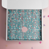 harten op rustiek blauw hout tissuepapier