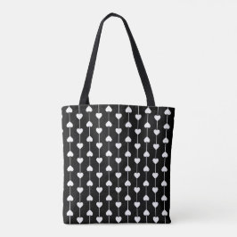 Harten op Strings Print Liefde String van Hart Tote Bag