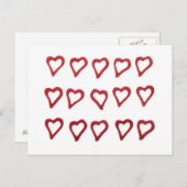 Harten op witte achtergrond briefkaart (Voorkant / Achterkant)