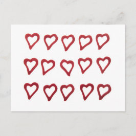 Harten op witte achtergrond briefkaart