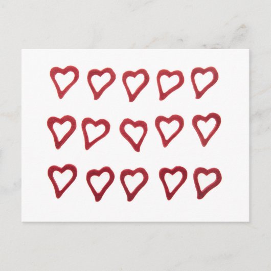 Harten op witte achtergrond briefkaart (Voorkant)