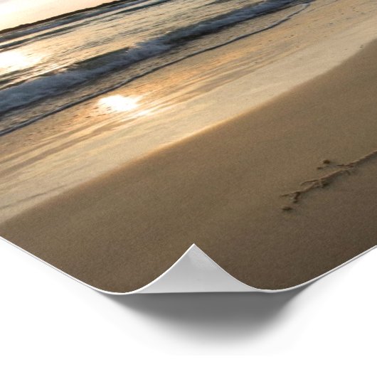 Harten op zand poster (Hoek)