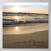 Harten op zand poster (Voorkant)