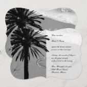 Harten op zandstrandtrouwuitnodigingen kaart (Voorkant / Achterkant)