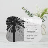 Harten op zandstrandtrouwuitnodigingen kaart (Staand voorkant)