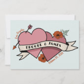 Harten opslaan De datum bruiloft Kaart (Voorkant)