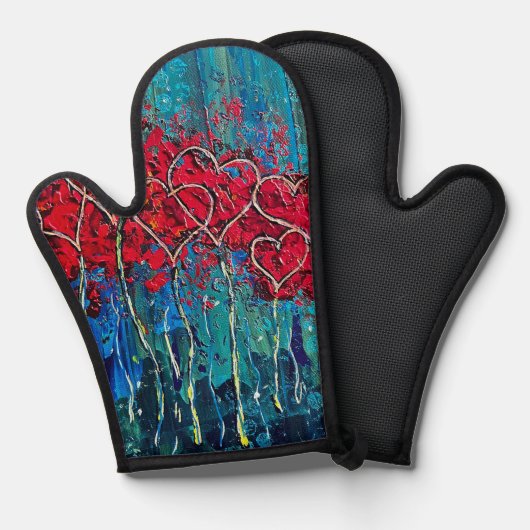 Harten Oven Mitt Pot Houder Ovenwant (Voorkant / Achterkant)