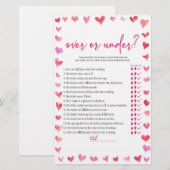 Harten Over of Onder Bruidsfeest Spel Briefpapier (Voorkant / Achterkant)