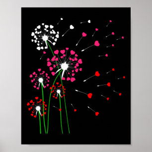 Harten Paardenbloemen Bloemen Liefhebber Valentijn Poster