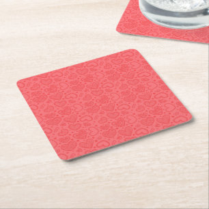 Harten papieren Onderzetter Love - Red