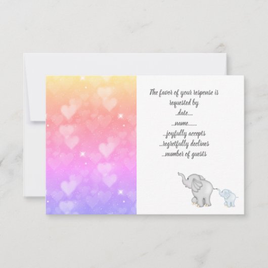 Harten pastel rsvp-reactiekaart RSVP kaartje (Voorkant)