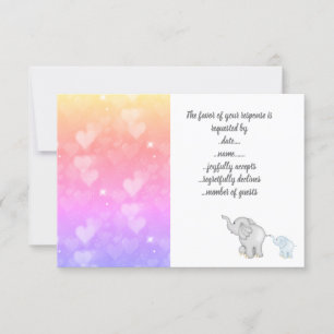 Harten pastel rsvp-reactiekaart RSVP kaartje