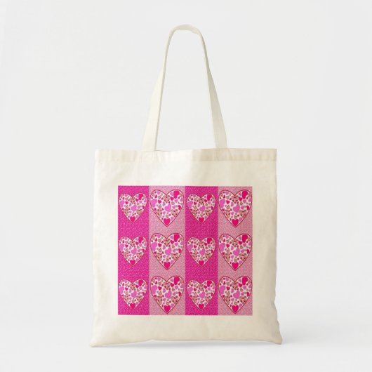 Harten patchwork - Moederdag cadeau Tote Bag (Voorkant)