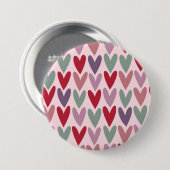 Harten Patroon 1 Ronde Button 7,6 Cm (Voorkant /achterkant)