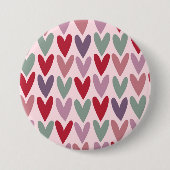 Harten Patroon 1 Ronde Button 7,6 Cm (Voorkant)