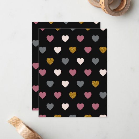 Harten Patroon 30 Notitiekaartje (Voorkant / Achterkant in situ)