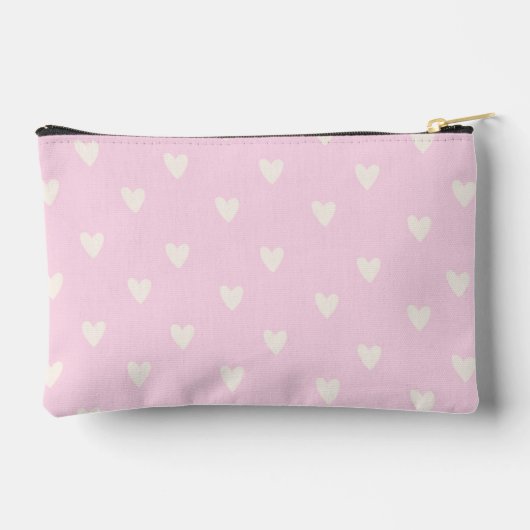 Harten Patroon Roze en Crème Print Etui (Achterkant)