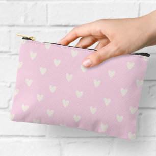 Harten Patroon Roze en Crème Print Etui