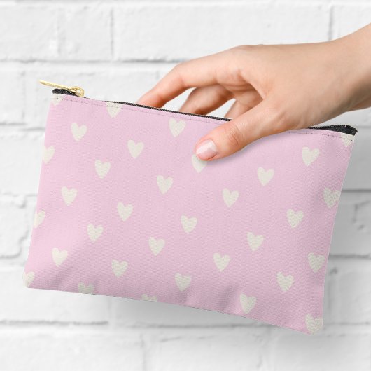 Harten Patroon Roze en Crème Print Etui
