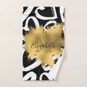 Harten Pattern en Golden Folie Bad Handdoek (Handdoek)