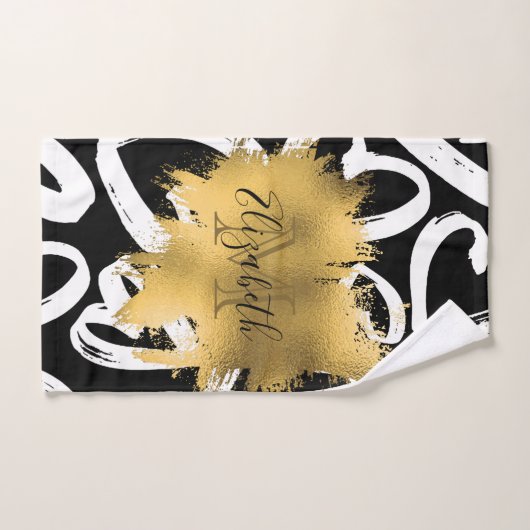 Harten Pattern en Golden Folie Bad Handdoek (Handdoek)