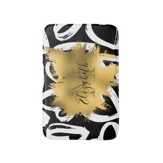 Harten Pattern en Golden Folie Badmat (Voorkant Verticaal)