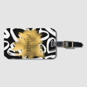 Harten Pattern en Golden Folie Bagagelabel (Voorkant (horizontaal))