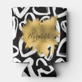 Harten Pattern en Golden Folie Blikjeskoeler (Achterkant)