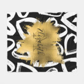 Harten Pattern en Golden Folie Fleece Deken (Voorkant (Horizontaal))