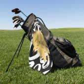 Harten Pattern en Golden Folie Golfhanddoek (Groen)