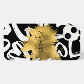 Harten Pattern en Golden Folie iPhone Hoesje (Achterkant horizontaal)