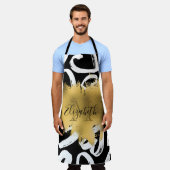 Harten Pattern en Golden Folie Schort (Gedragen)