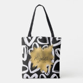 Harten Pattern en Golden Folie Tote Bag (Achterkant)