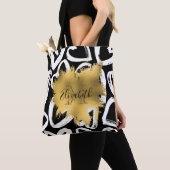 Harten Pattern en Golden Folie Tote Bag (Dichtbij)