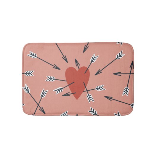 Harten pijlen met de hand gemaakt. badmat (Voorkant)