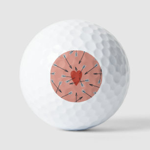 Harten pijlen met de hand gemaakt. golfballen