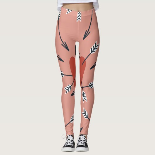 Harten pijlen met de hand gemaakt. leggings (Voorkant)
