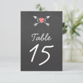 Harten + Pijlen Tafel Nummers Kaart (Staand voorkant)