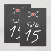 Harten + Pijlen Tafel Nummers Kaart (Voorkant / Achterkant)