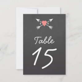 Harten + Pijlen Tafel Nummers Kaart