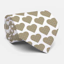 Harten Plaid Tannne Blauw Witte Kraagstropdas Stropdas